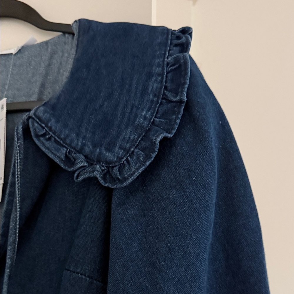 Dark Blue Ruffled Dress - Picture 3 of 3